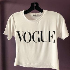 Black and white Vogue Crop Top